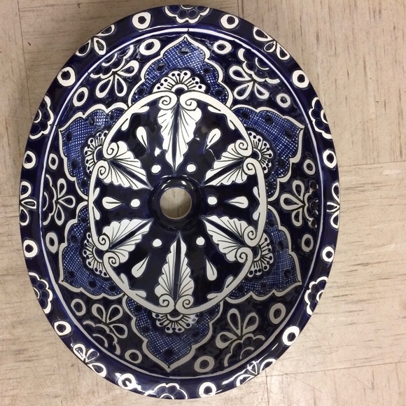 ♥️HOST PICK♥️ Blue & White Hand painted Talavera Ceramic Sinks - Picture 3 of 8